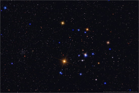 Hyades star cluster.  Copyright 2012 Jerry Lodriguss.  Used with permission.  This image was the Astronomy Picture of the Day for December 24, 2012.