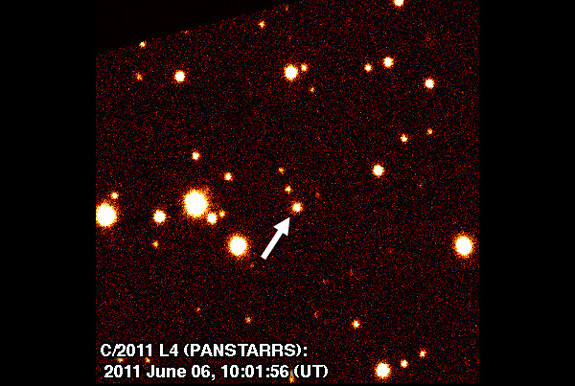Cometa C/2011 L4 (PANSTARRS) quando foi descoberto em junho de 2011 pelo programa PANSTARRS do Observatório do Hawaii.