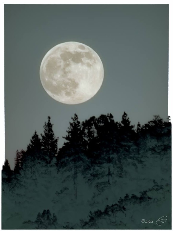 The Perigee Full Moon rising over Oakhurst, CA last night. Photo credit:  Steve Montalto