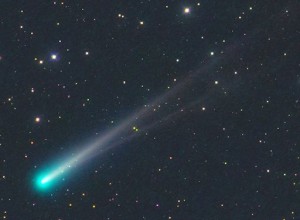 Michael Jager of Jauerling, Austria captured this image of the comet on November 10, 2013.  It clearly shows that the comet, as it has approached the sun, has two tails: an ion tail (composed of ionized gas molecules) and a dust tail (created by bits of dirt that have come off the comet's nucleus).  The ion tail points directly away from the sun, but the dust tail doesn't.  That is why you see the two tails as separate.  Image via Michael Jager.  Used with permission.