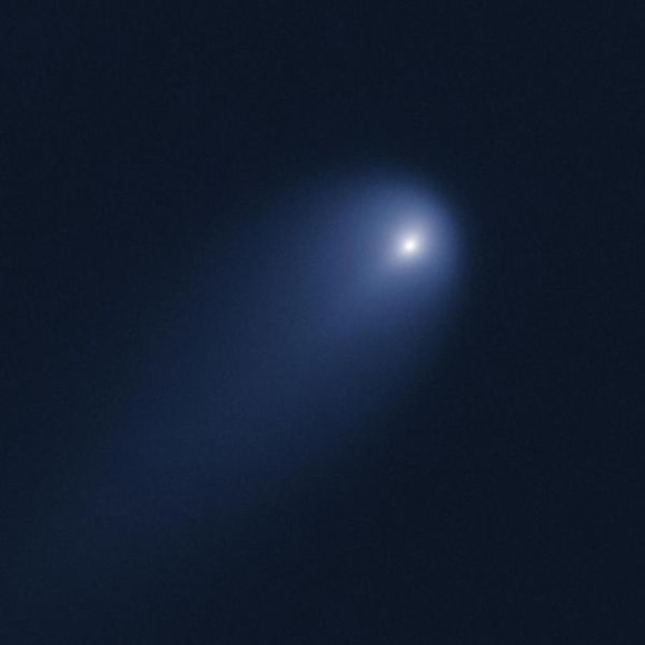 Comet C/ISON was imaged with the Hubble Space Telescope on April 10 using the Wide Field Camera 3, when the comet was 394 million miles from Earth. Image credit: NASA, ESA, J.-Y. Li (Planetary Science Institute) and Hubble Comet ISON Imaging Science Team.