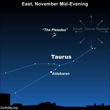 South Taurid meteors fly in dark skies in early November. Read more