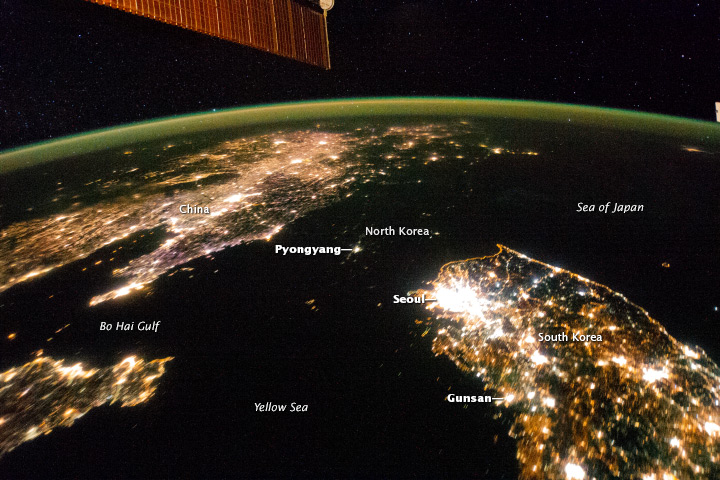 View from space: The Koreas at night | Earth | EarthSky