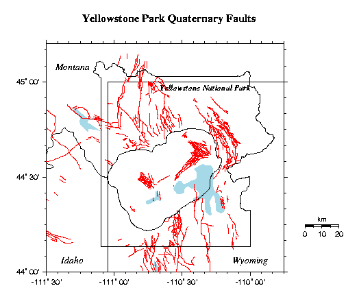 Yellowstone National Park is riddled with faults, and thus earthquakes are common there.  Image via USGS