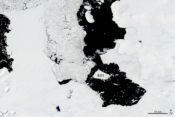 NASA has been using at least two satellites to track the massive floating ice chunk.  