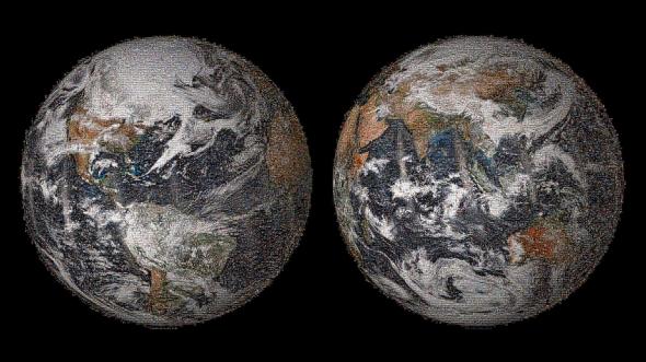 This is NASA's massive, 3.2 gigapixel mosaic of ... us.  And we look good.  Image via NASA.