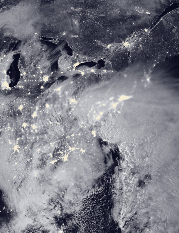The Suomi NPP satellite acquired this image of the blizzard at 2:15 a.m. EST on Jan. 23, 2016.