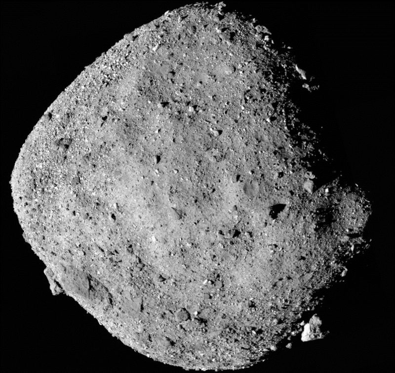 Sort of diamond-shaped asteroid with rocky surface.