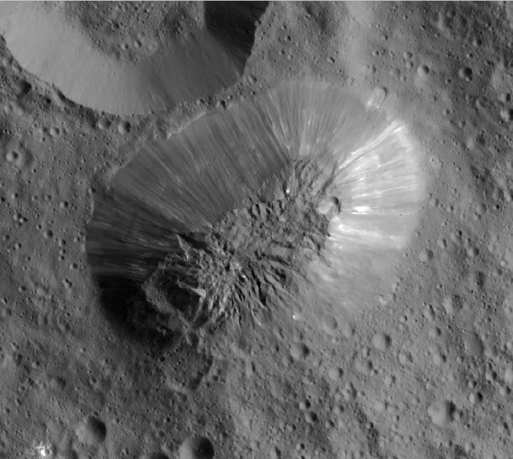 Cryovolcano Ahuna Mons on Ceres.