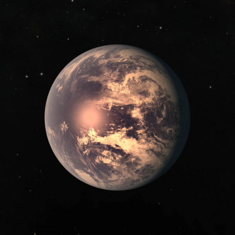xoplanet TRAPPIST-1 looking very like Earth with clouds and oceans.