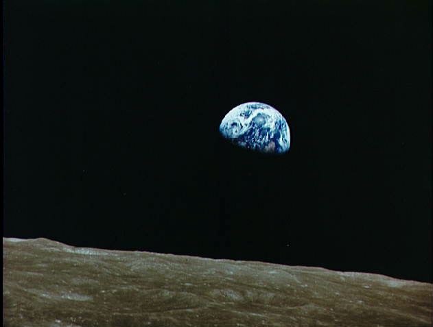 Earth seen from moon via Apollo 8 astronauts in 1968