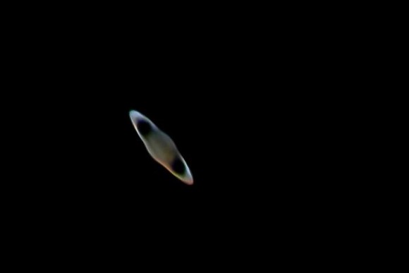Planet Saturn at the April 28, 2013 opposition (day Earth went between sun and Saturn) from EarthSky Facebook friend D.R. Keck Photography.  