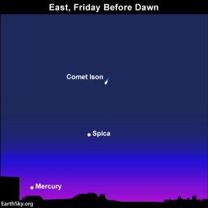 Year's best morning apparition of Mercury in November 2013. Chart for dawn November 15. Read more.