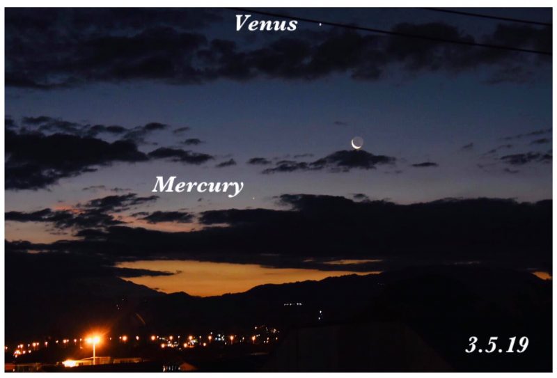 May guide to the bright planets Jenney-Disimon-moon-venus-mercury-north-borneo-may-3-2019-800x543