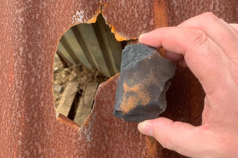 Mud ball meteorites rain down in Costa Rica Meteorite-doghouse-Aguas-Zarcas-4-23-2019-800x532